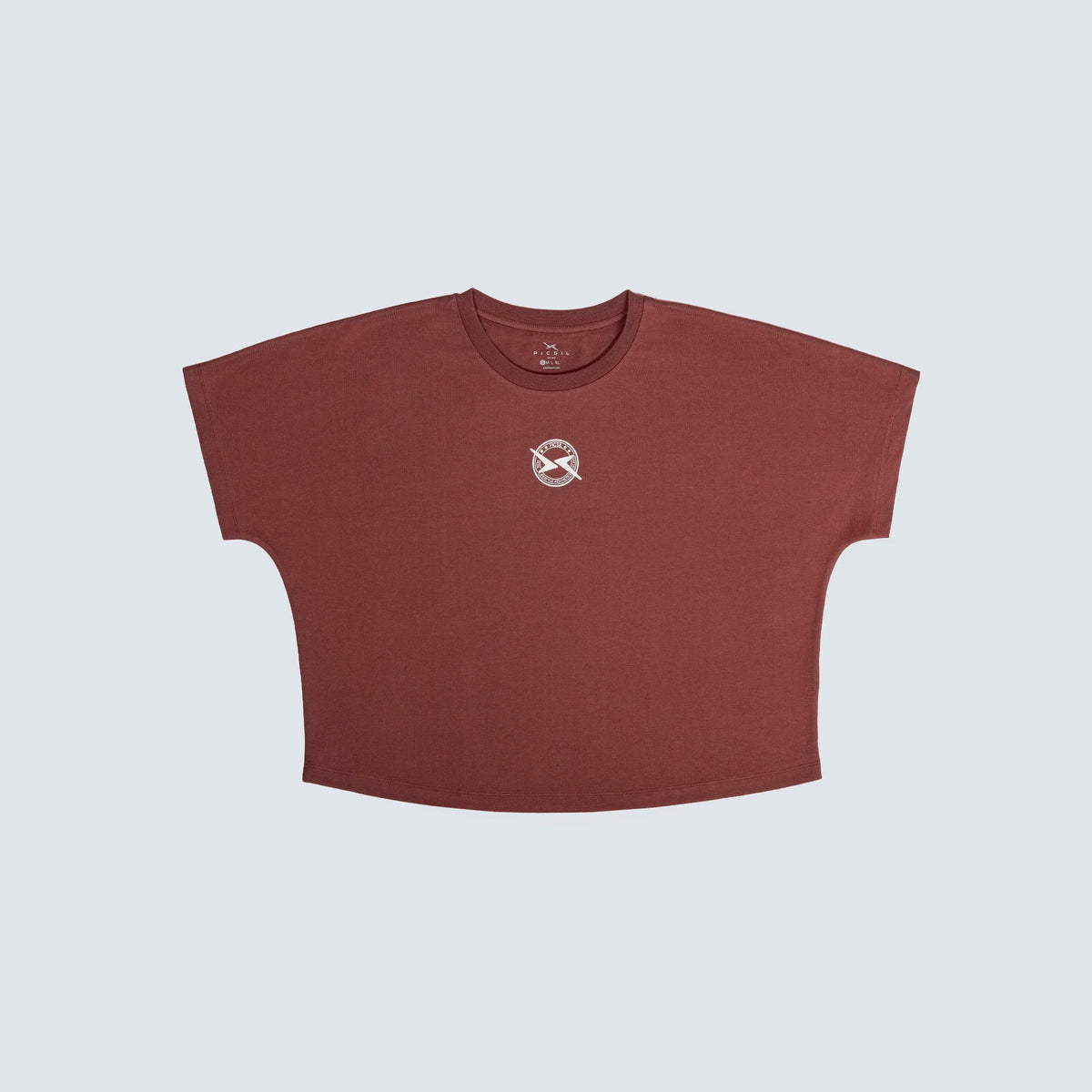 Picsil Women's Oversized Cropped T-shirt Lifestyle AW25 Burgundy