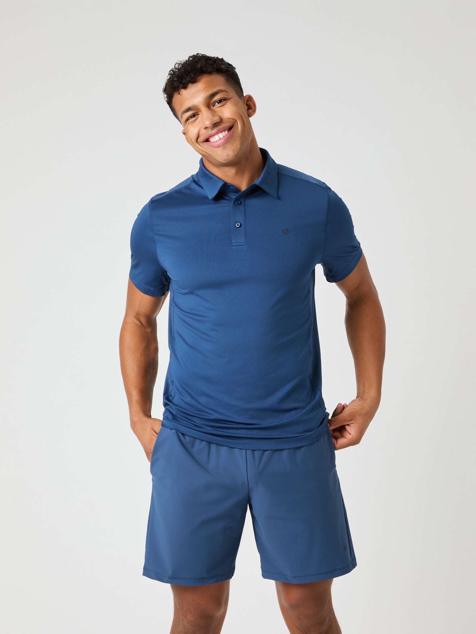 BJÖRN BORG Ace Mesh Panel Polo Shirt Sargasso Sea