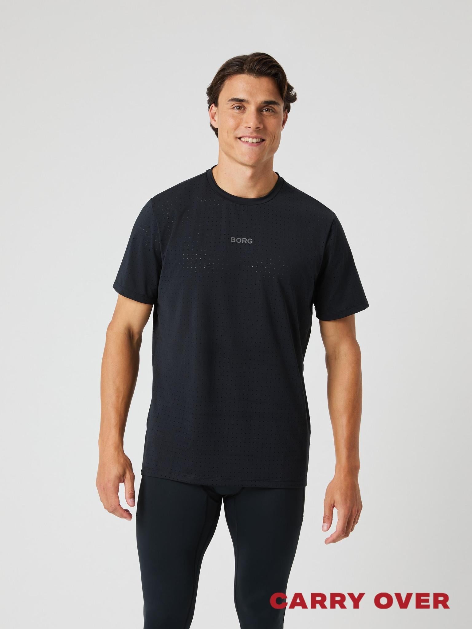 BJÖRN BORG Borg Performance Perforated T-shirt Black Beauty