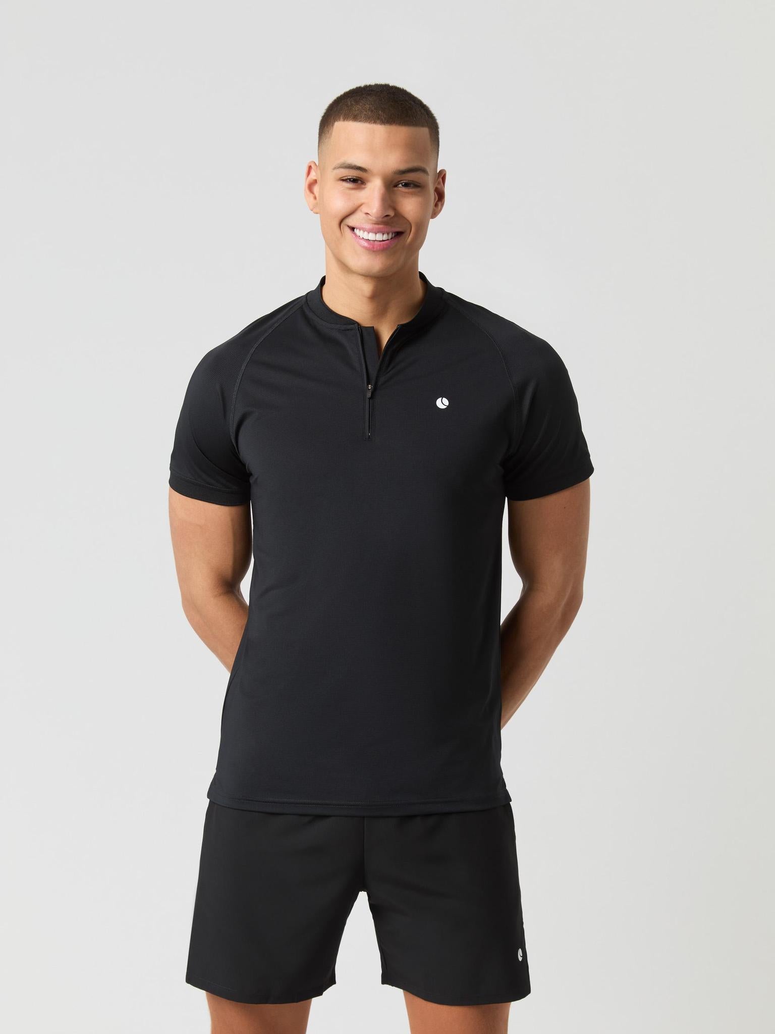 BJÖRN BORG Ace Zip Polo Shirt Black Beauty
