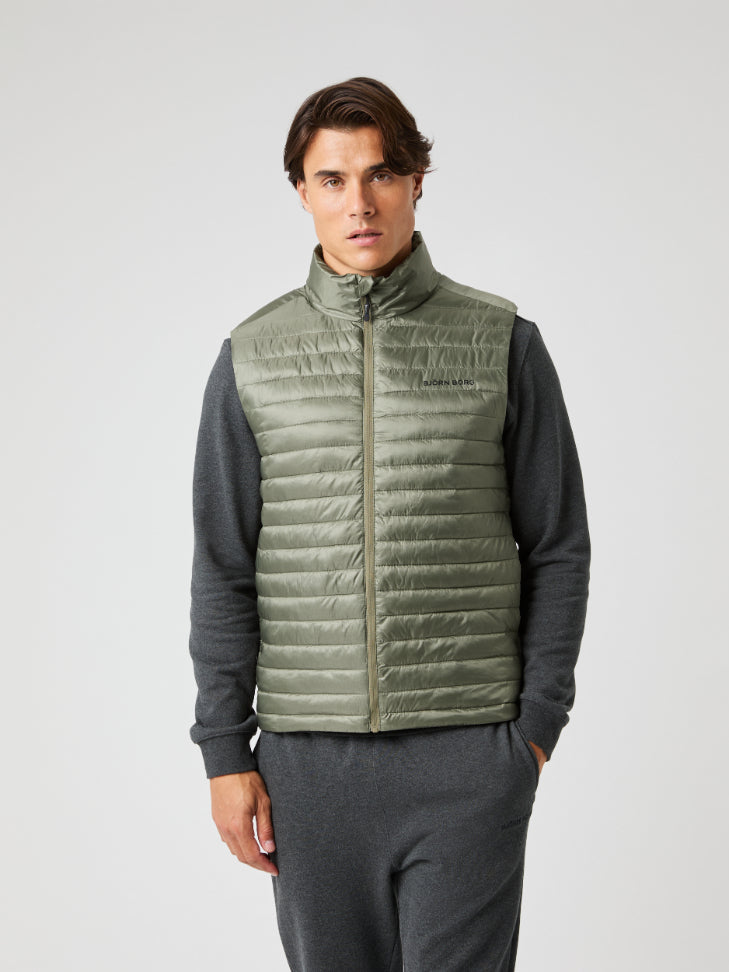 BJÖRN BORG Borg Light Padded Vest Dusty Olive
