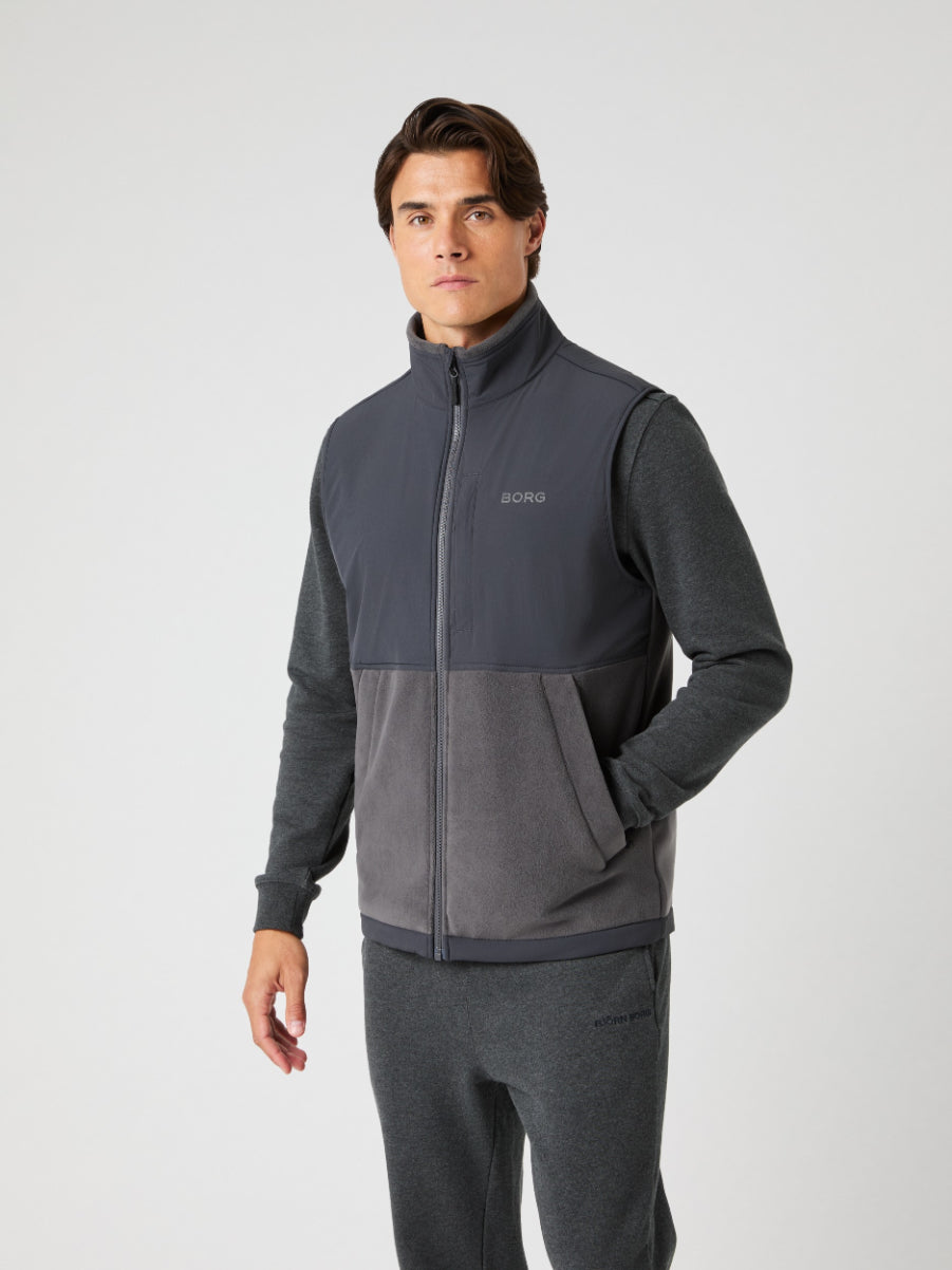 BJÖRN BORG Borg Fleece Hybrid Vest Asphalt