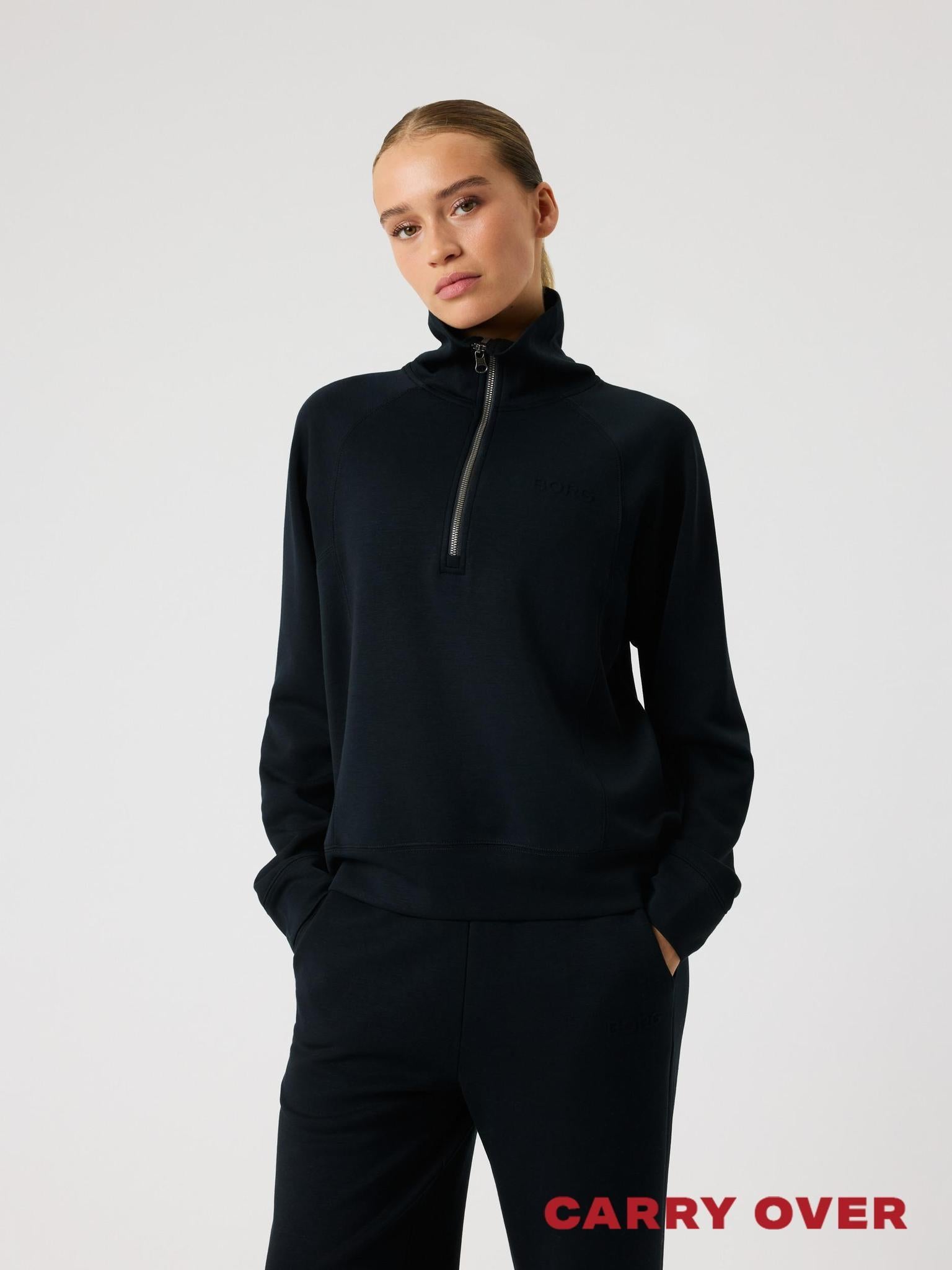 BJÖRN BORG Studio Soft Halfzip Sweatshirt Black Beauty