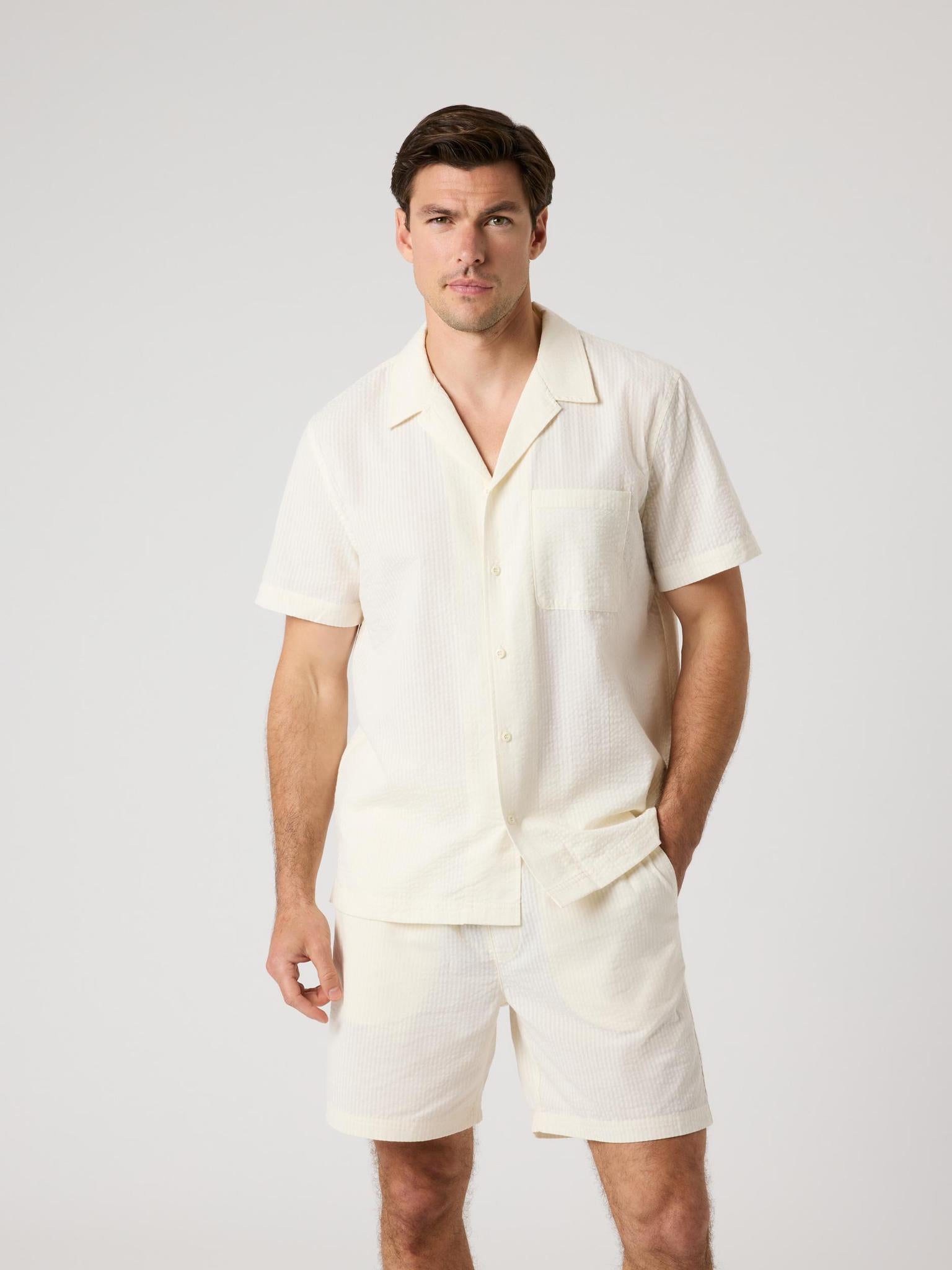BJÖRN BORG Borg Seersucker Resort Shirt Tofu
