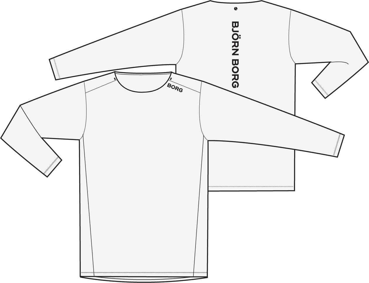 BJÖRN BORG Borg Feather Long Sleeve T-shirt Brilliant White