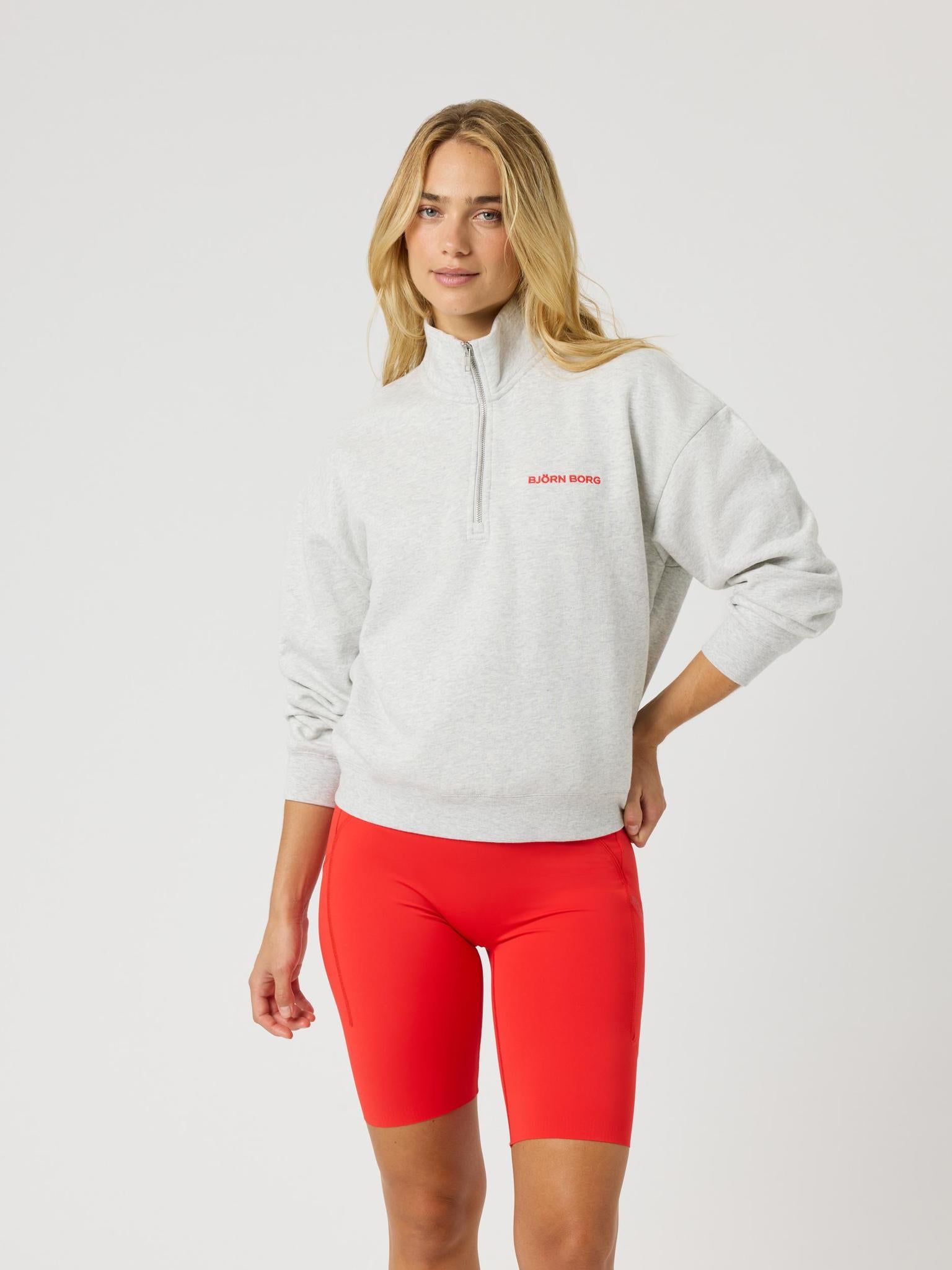 BJÖRN BORG Borg Halfzip Sweatshirt Ultra Light Grey Melange