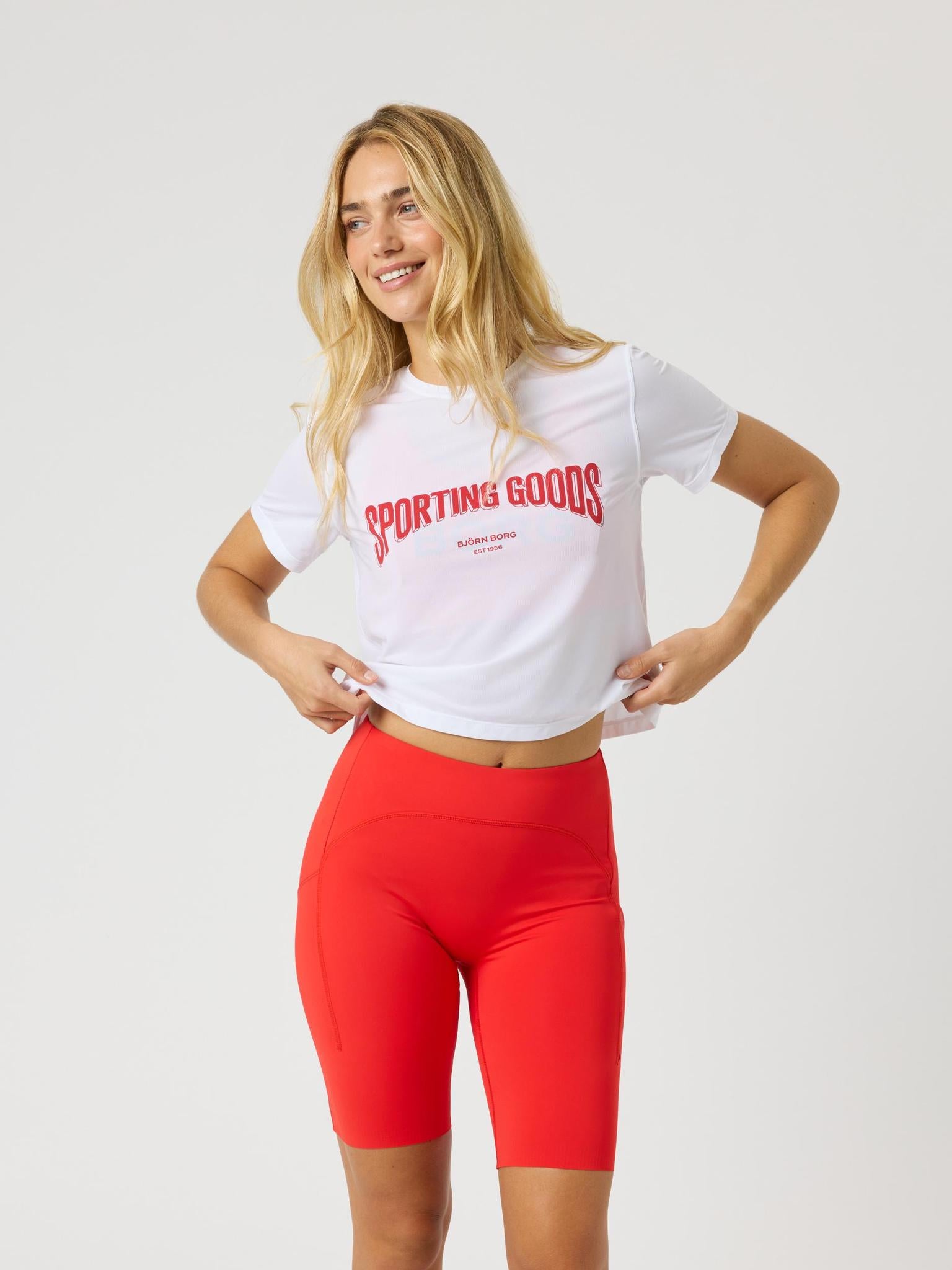 BJÖRN BORG Borg Cropped T-shirt Brilliant White