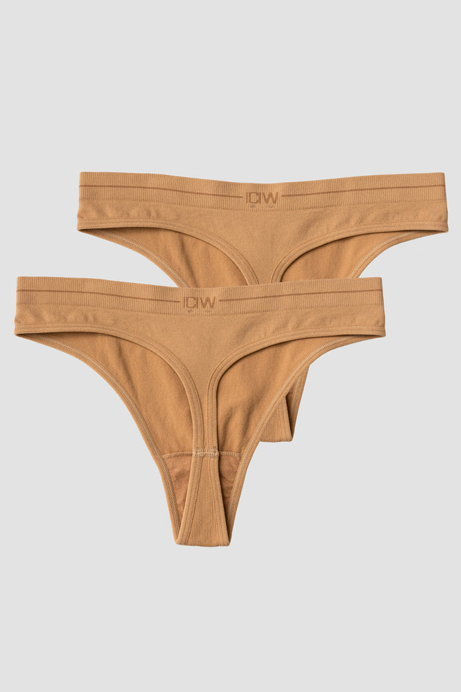 ICIW Everyday Seamless Thong 2-pack Almond