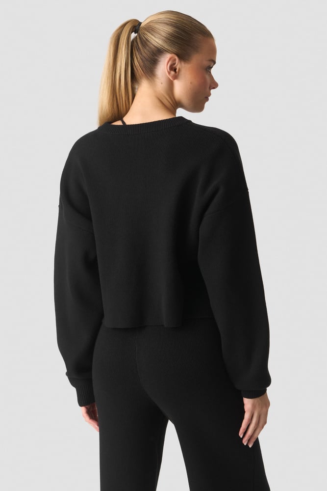 ICIW Soft Knit Cropped Crewneck Black