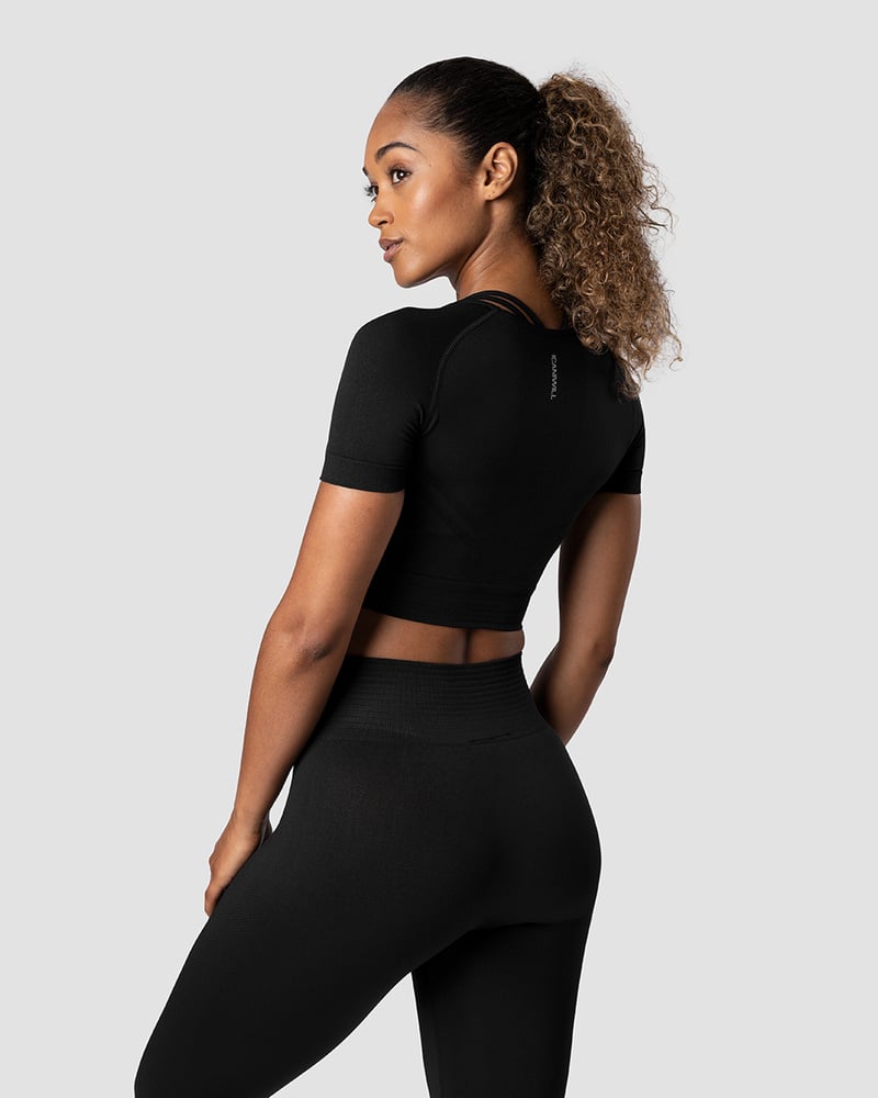 ICIW Define Seamless Cropped T-shirt Black