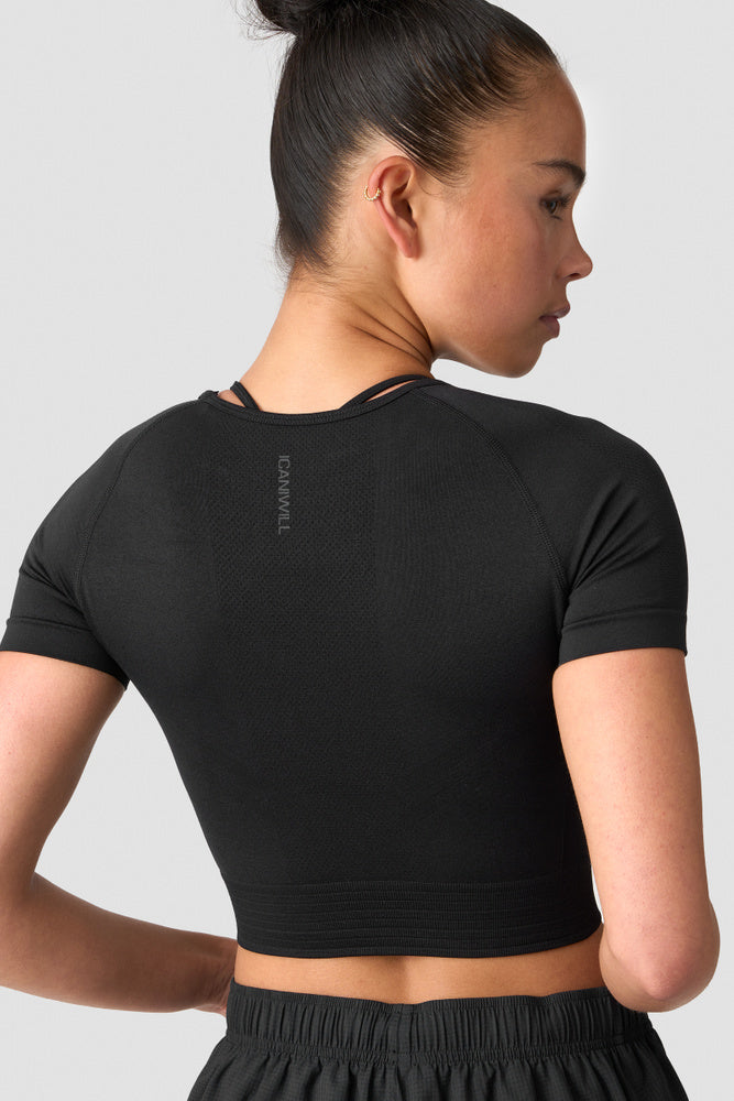 ICIW Define Seamless Cropped T-shirt Black/Black