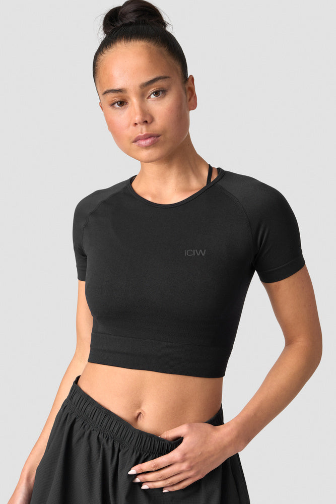 ICIW Define Seamless Cropped T-shirt Black/Black