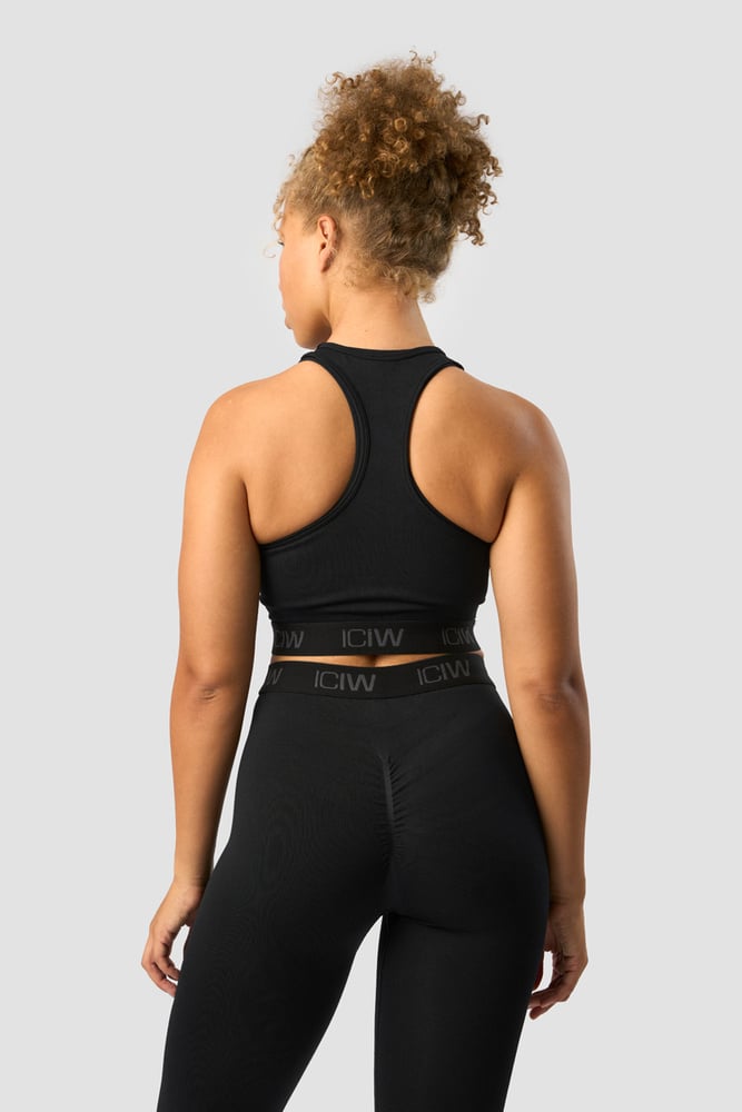 ICIW Define Seamless Logo Cropped Tank Top Black