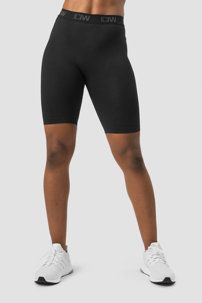 ICIW Define Seamless Logo Biker Shorts Black