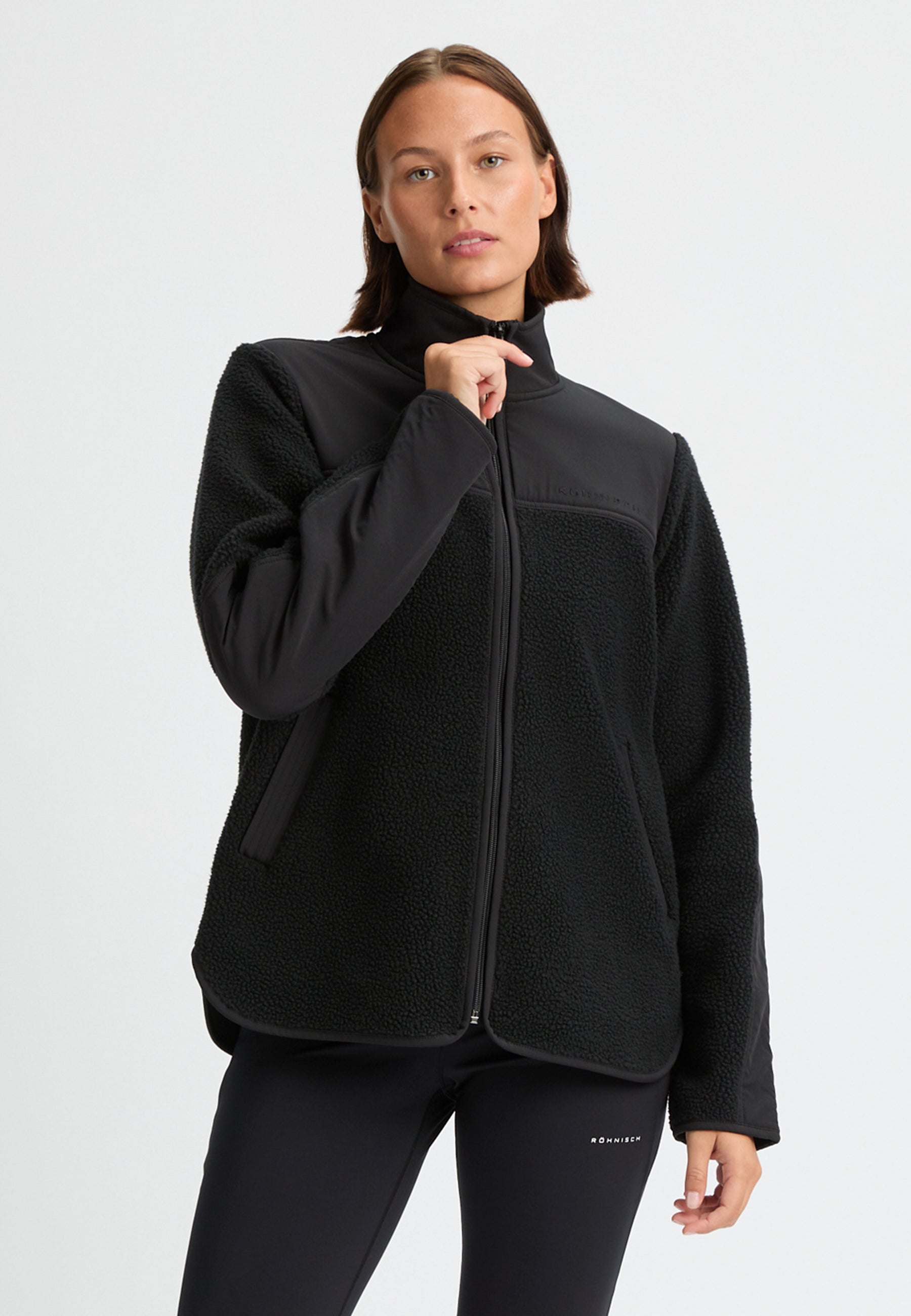RÖHNISCH Phoebe Pile Jacket, Svart