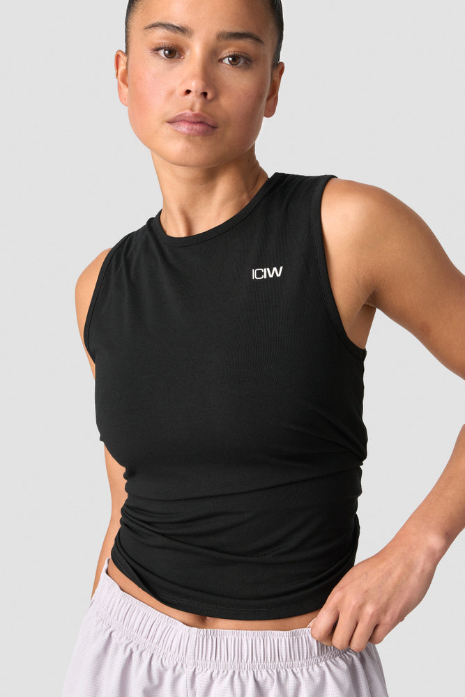 ICIW Empowering Open Back Tank Black Wmn