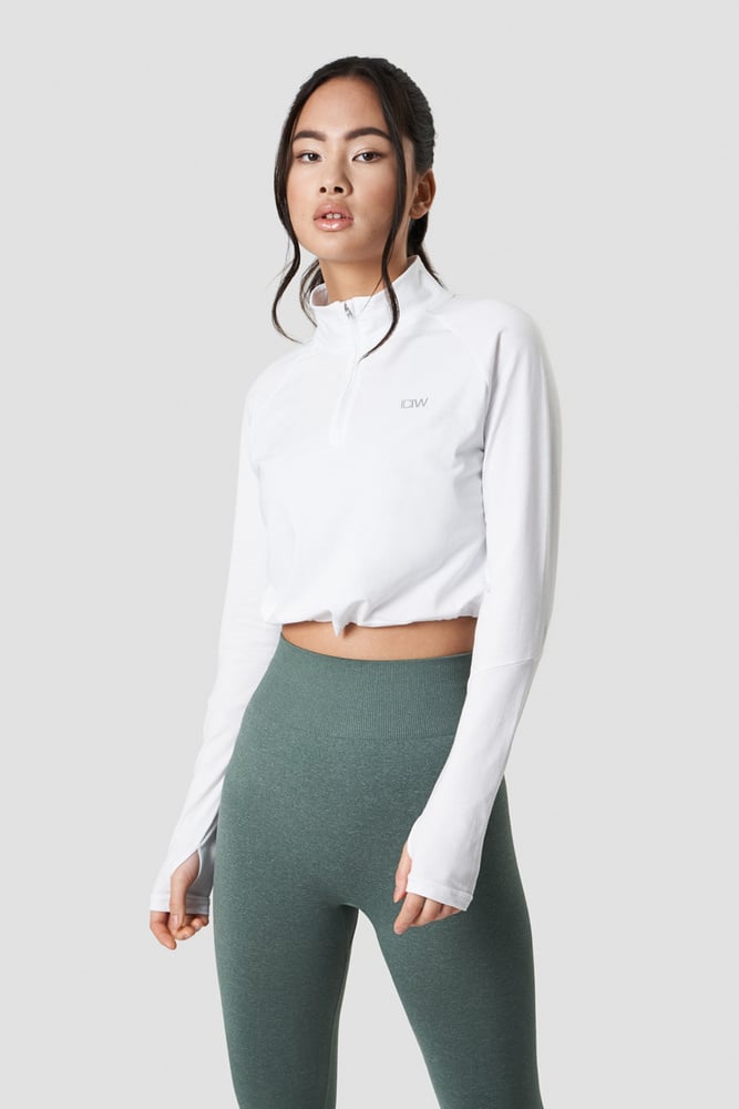 ICIW Define Cropped 1/4 Zip Adjustable White