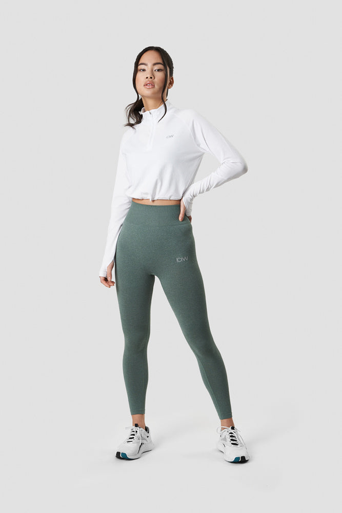 ICIW Define Cropped 1/4 Zip Adjustable White