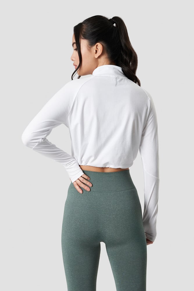 ICIW Define Cropped 1/4 Zip Adjustable White