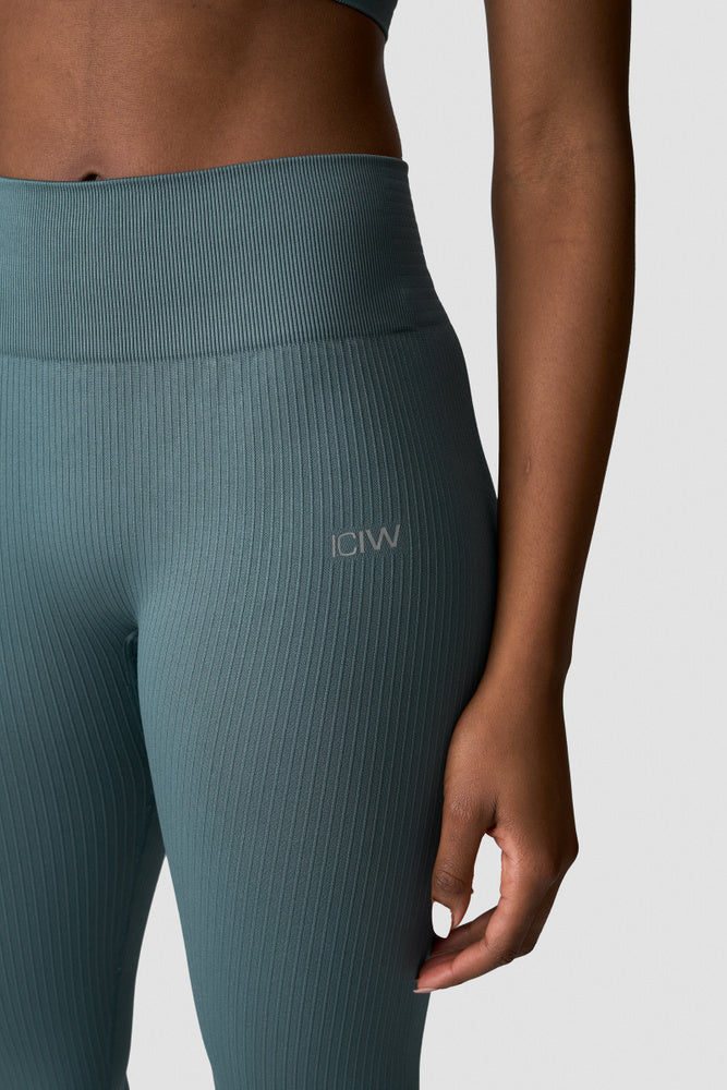 ICIW Ribbed Define Seamless Tights Wmn Jungle Green