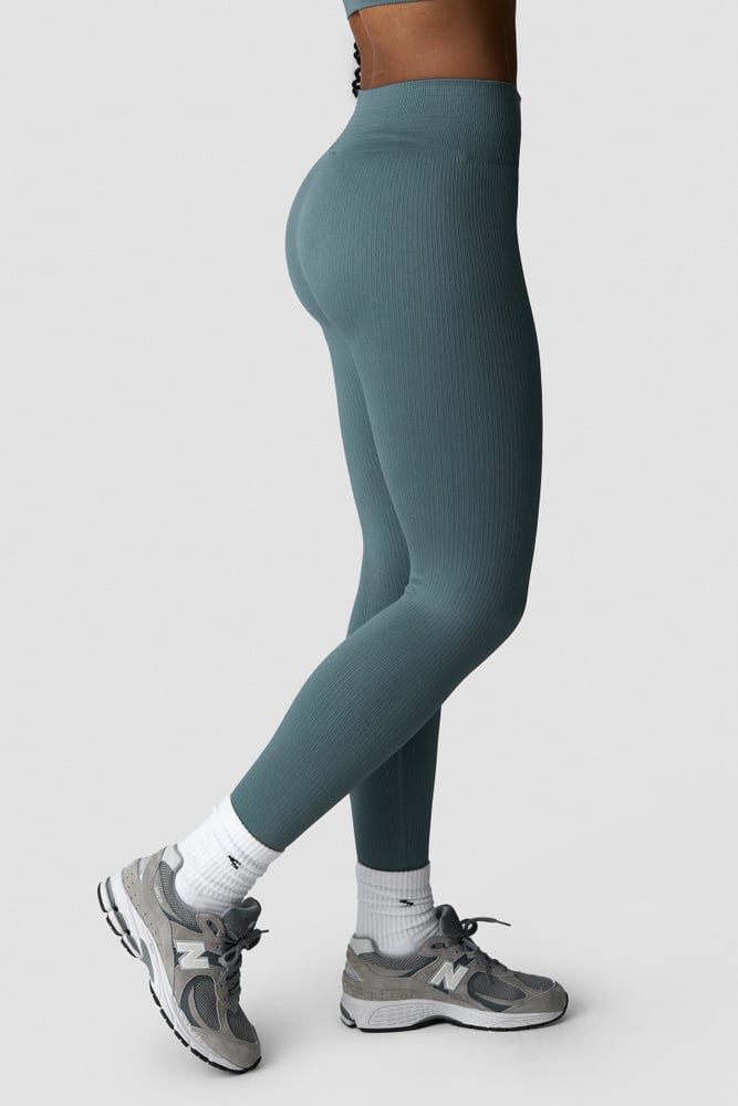 ICIW Ribbed Define Seamless Tights Wmn Jungle Green