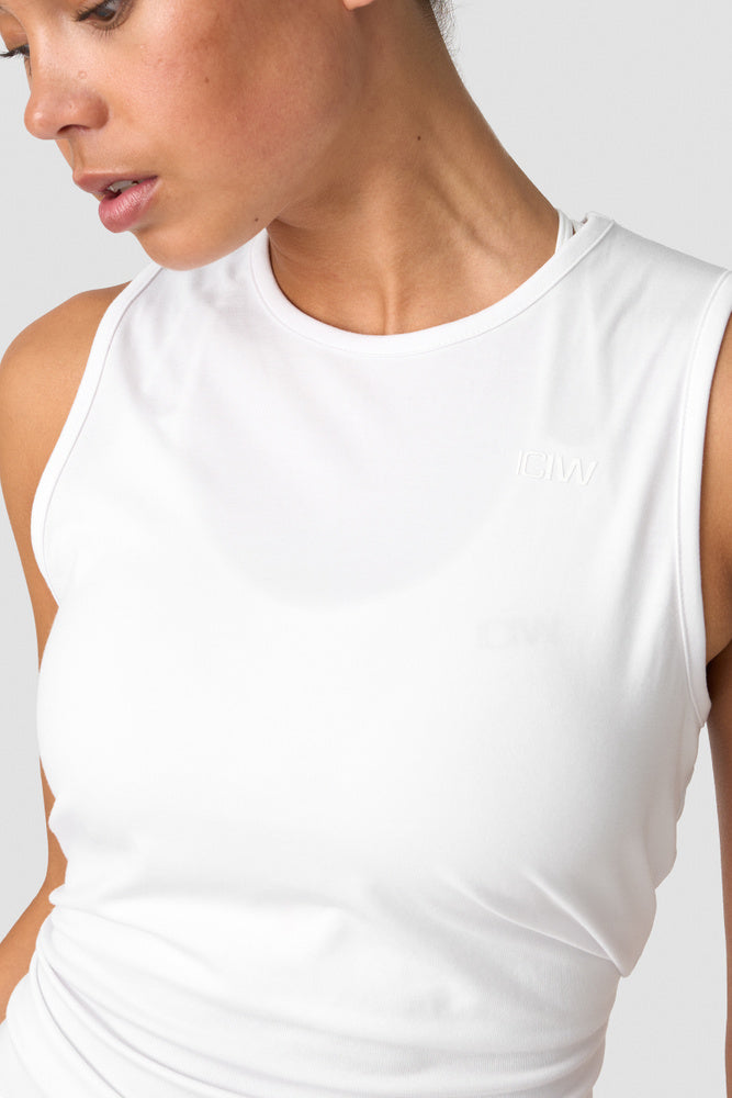 ICIW Empowering Open Back Tank White Wmn