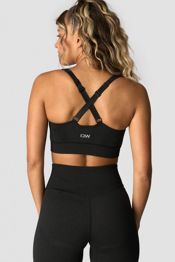 ICIW Soft Seamless Adjustable Sports Bra Black