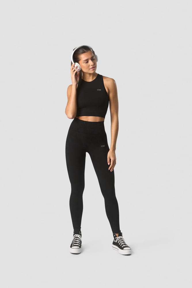 ICIW Define Seamless Cropped Tank Top Black