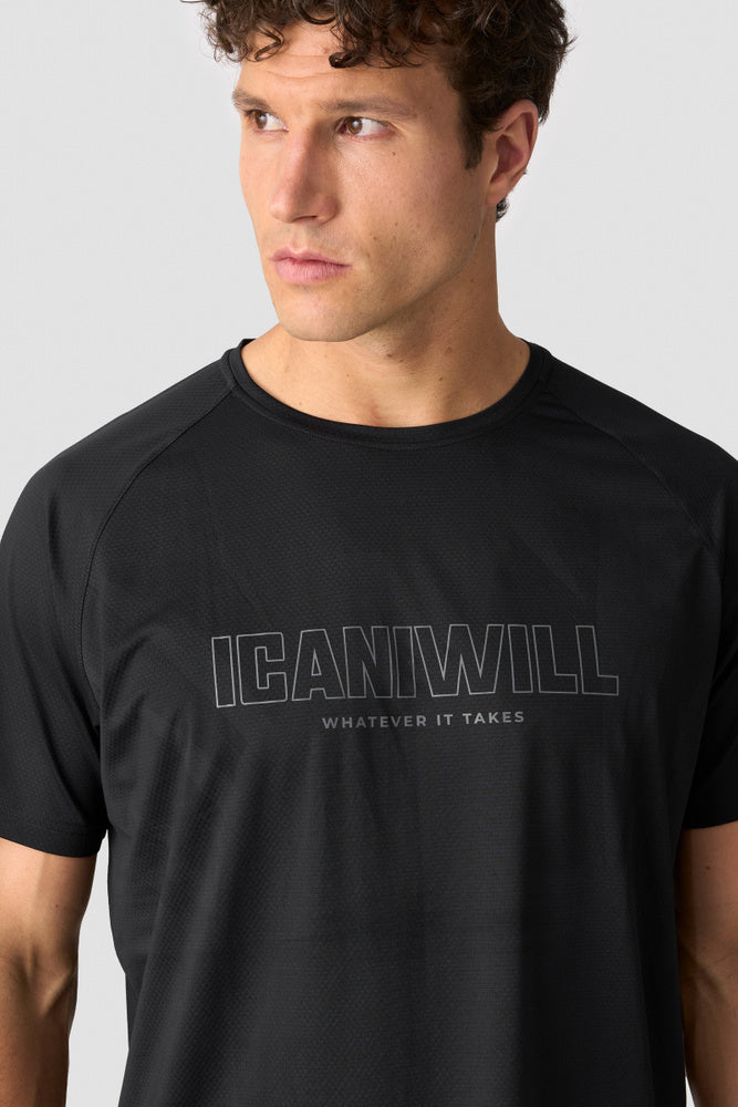 ICIW Stride Raglan Print T-shirt Men Black