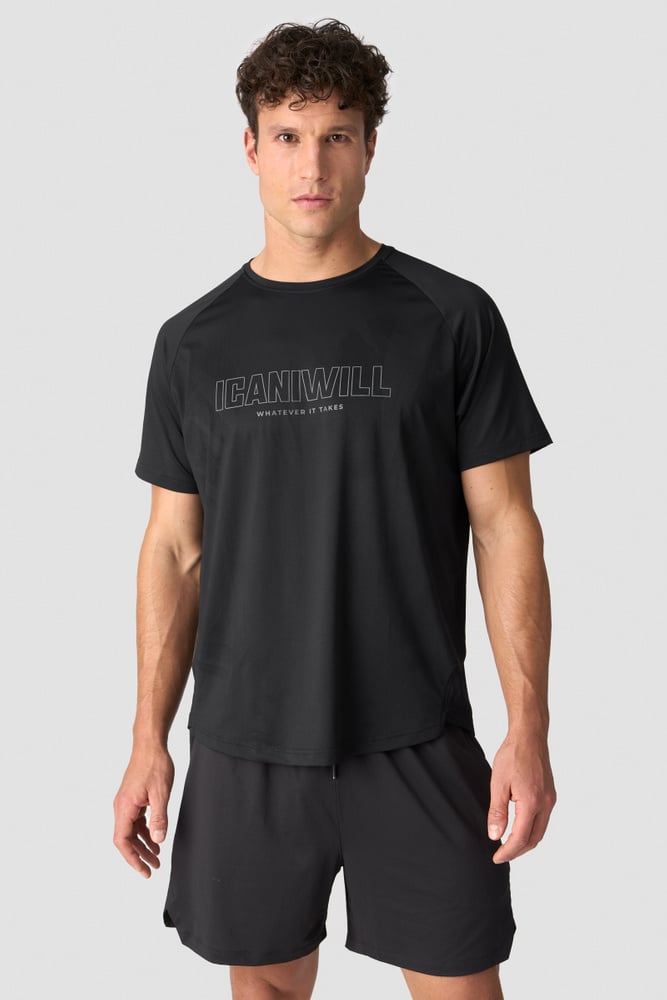 ICIW Stride Raglan Print T-shirt Men Black