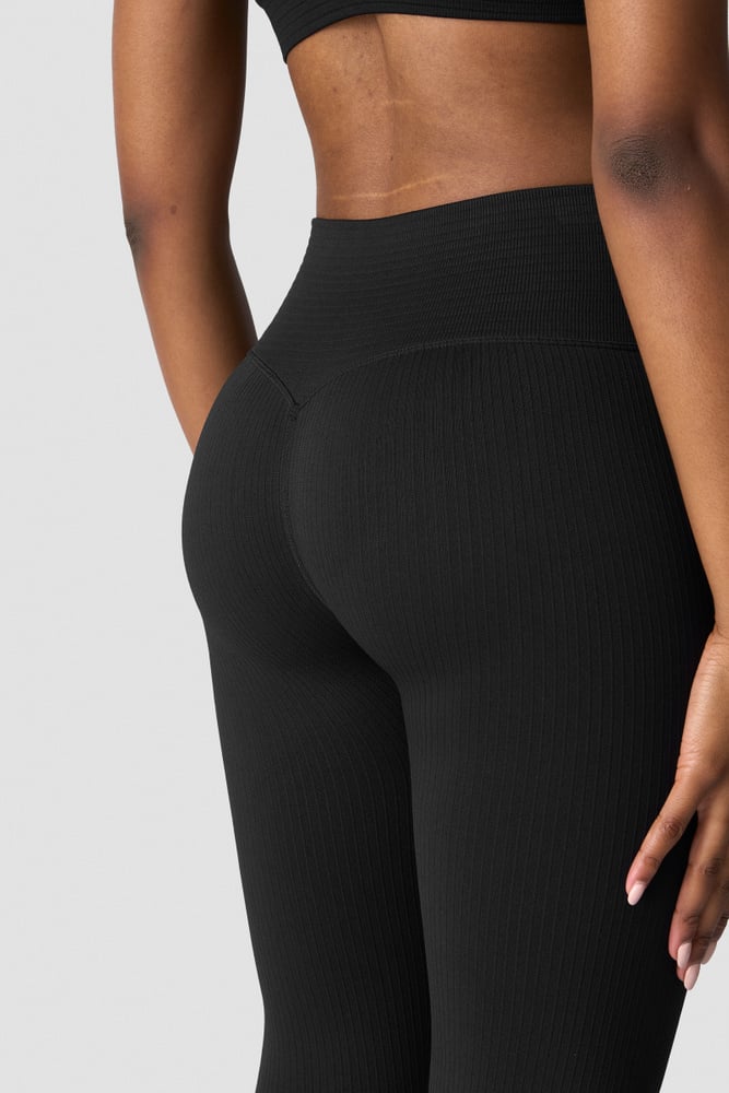 ICIW Ribbed Define Seamless V-shape Tights Black