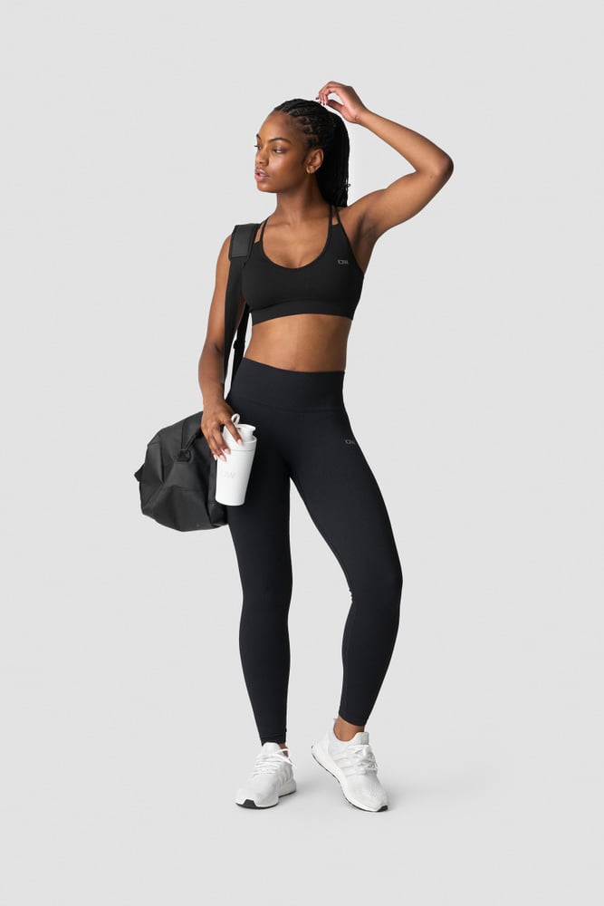 ICIW Ribbed Define Seamless V-neck Sports Bra Black