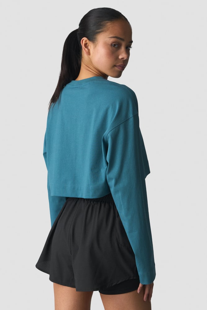ICIW Everyday Relaxed Cropped Long Sleeve Light Faded Teal