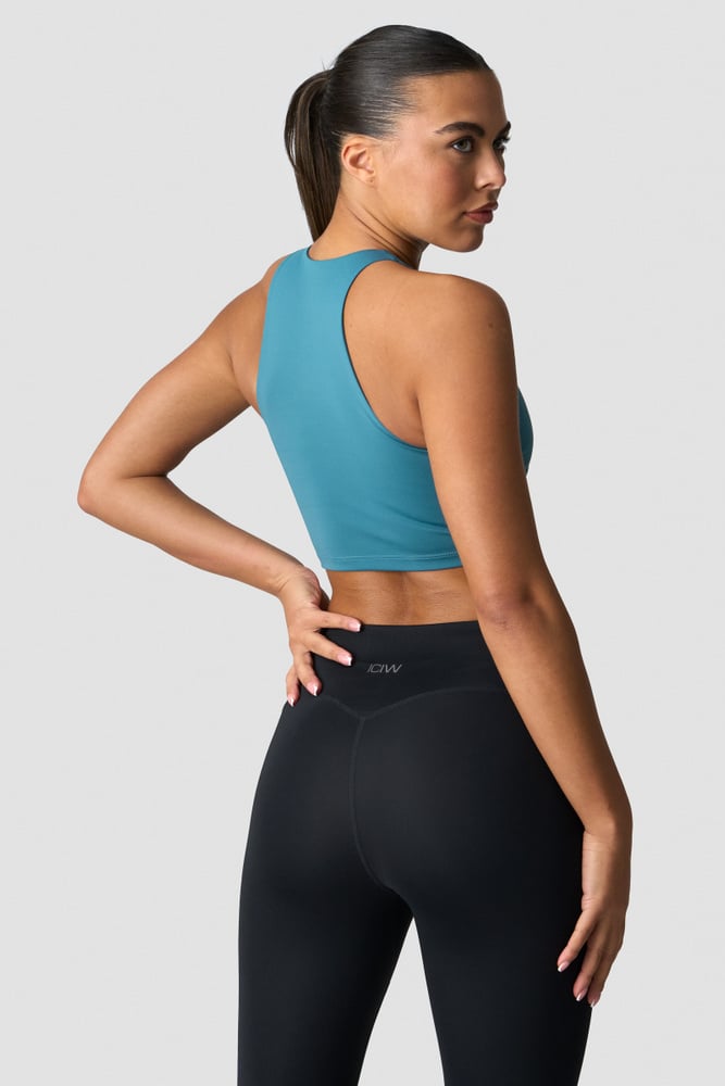 ICIW Sculpt Cropped Tank Top W Light Faded Teal