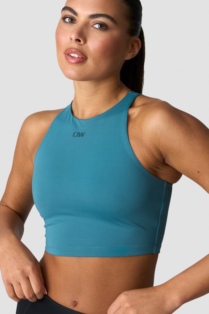 ICIW Sculpt Cropped Tank Top W Light Faded Teal