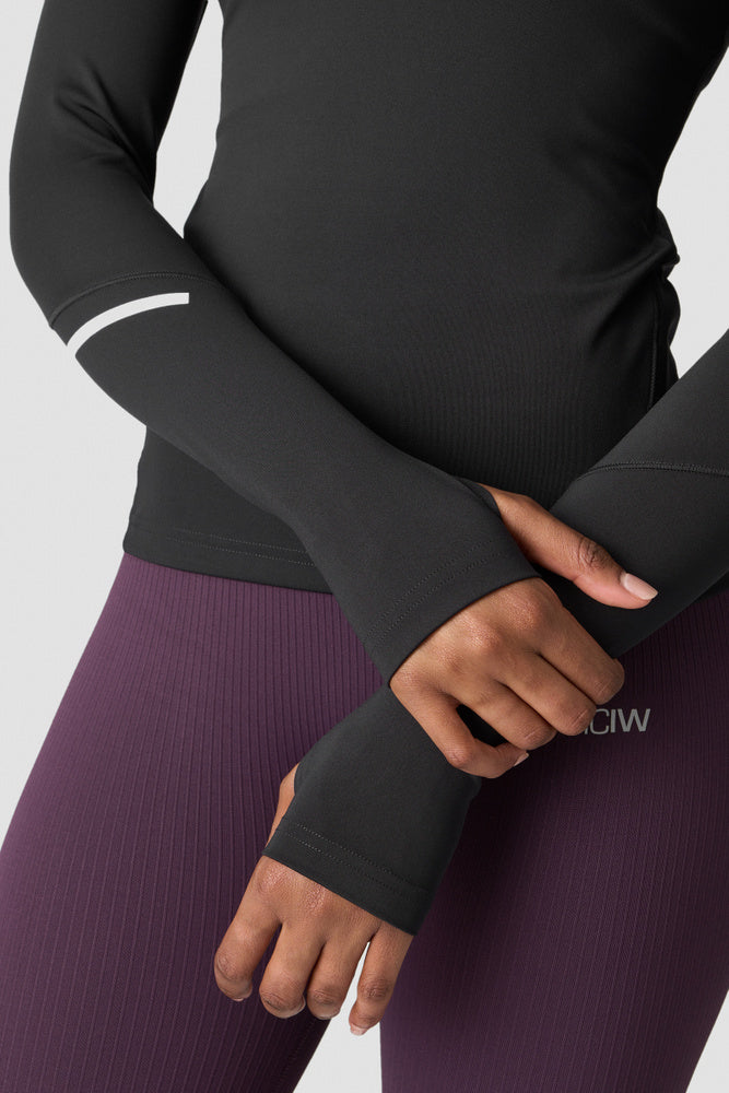 ICIW Everyday Long Sleeve 1/4 Stripe Zipper Black