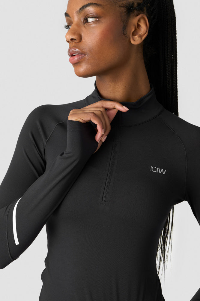 ICIW Everyday Long Sleeve 1/4 Stripe Zipper Black