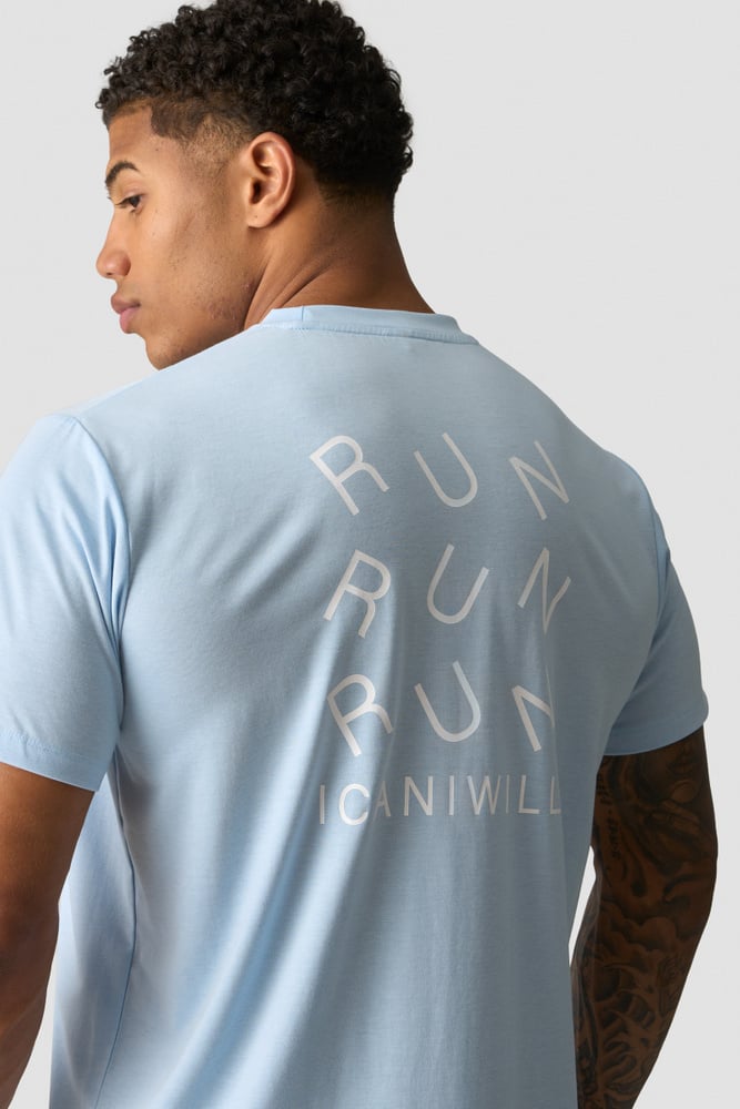 ICIW Essential Dri-Release Printed T-Shirt Arctic Blue