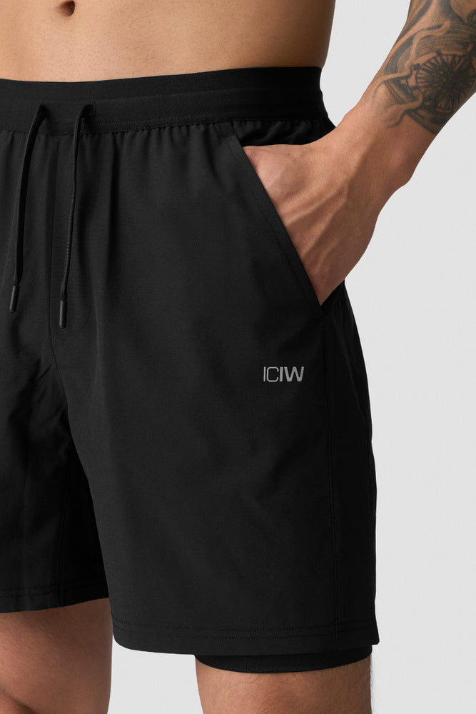 ICIW Workout 2-in-1 Shorts Men Black