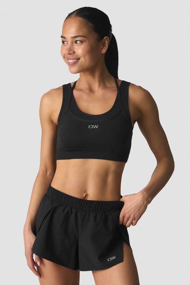 ICIW Mirage Seamless Double Layer Sports Bra Black