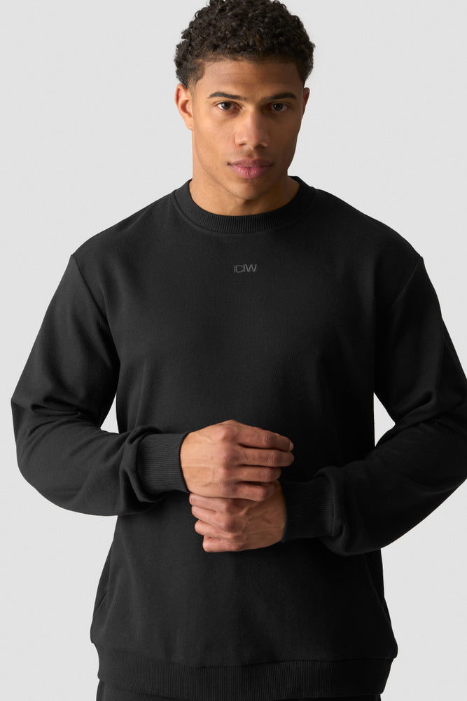 ICIW Everyday Unbrushed Relaxed Crewneck Black