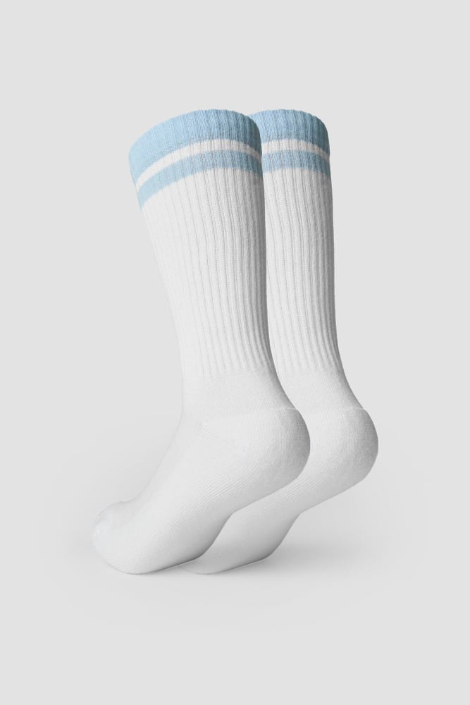 ICIW Training Striped Socks 2-Pack White/Arctic Blue