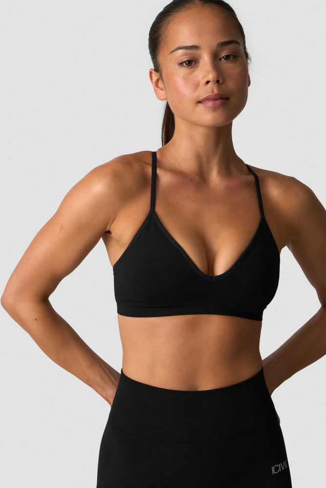 ICIW Smooth Seamless Strappy Sports Bra W Black
