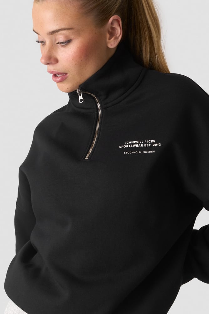 ICIW Everyday 1/4 Zip Crewneck Print Black