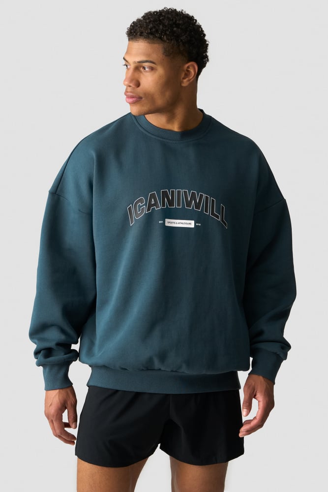 ICIW Everyday Relaxed Crewneck Print Dark Dusty Teal