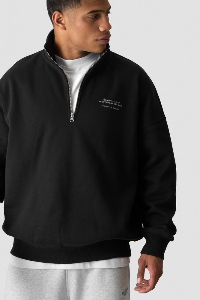 ICIW Everyday 1/4 Zip Sweatshirt Print M Black