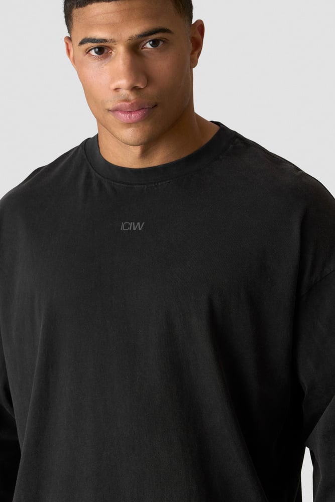 ICIW Stonewashed Long Sleeve T-shirt Print M Black