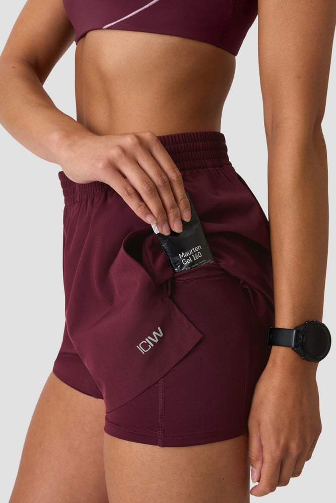 ICIW Mirage Cardio 2-in-1 Shorts Dark Mahogany