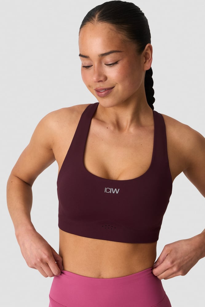 ICIW Mirage Cardio High Support Bra Maroon Red