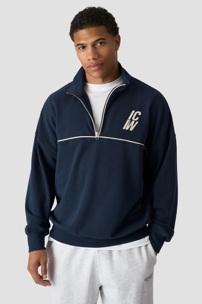 ICIW Everyday Terry 1/4 Zip Sweat Midnight Blue
